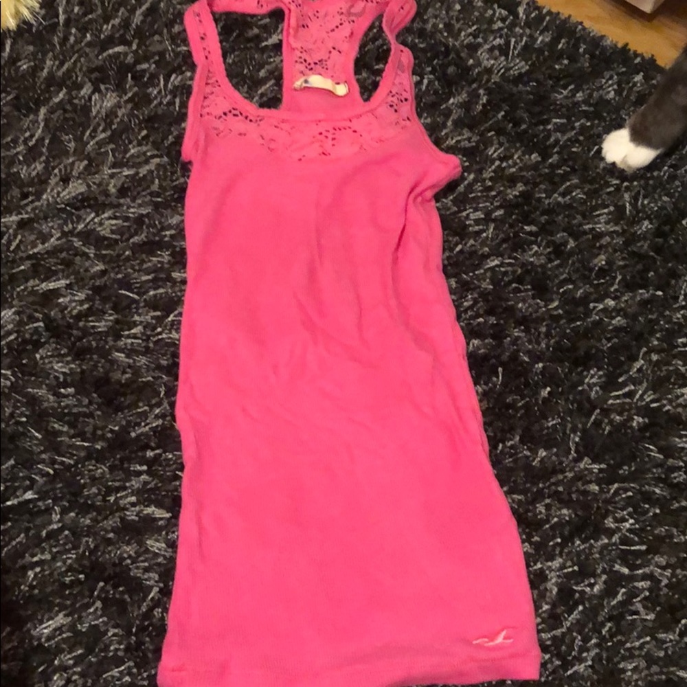 ❤️Pink Hollister Floral Detail Tanktop❤️